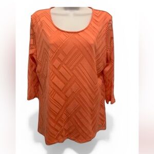 JM Collections Coral Top Size PL NWT